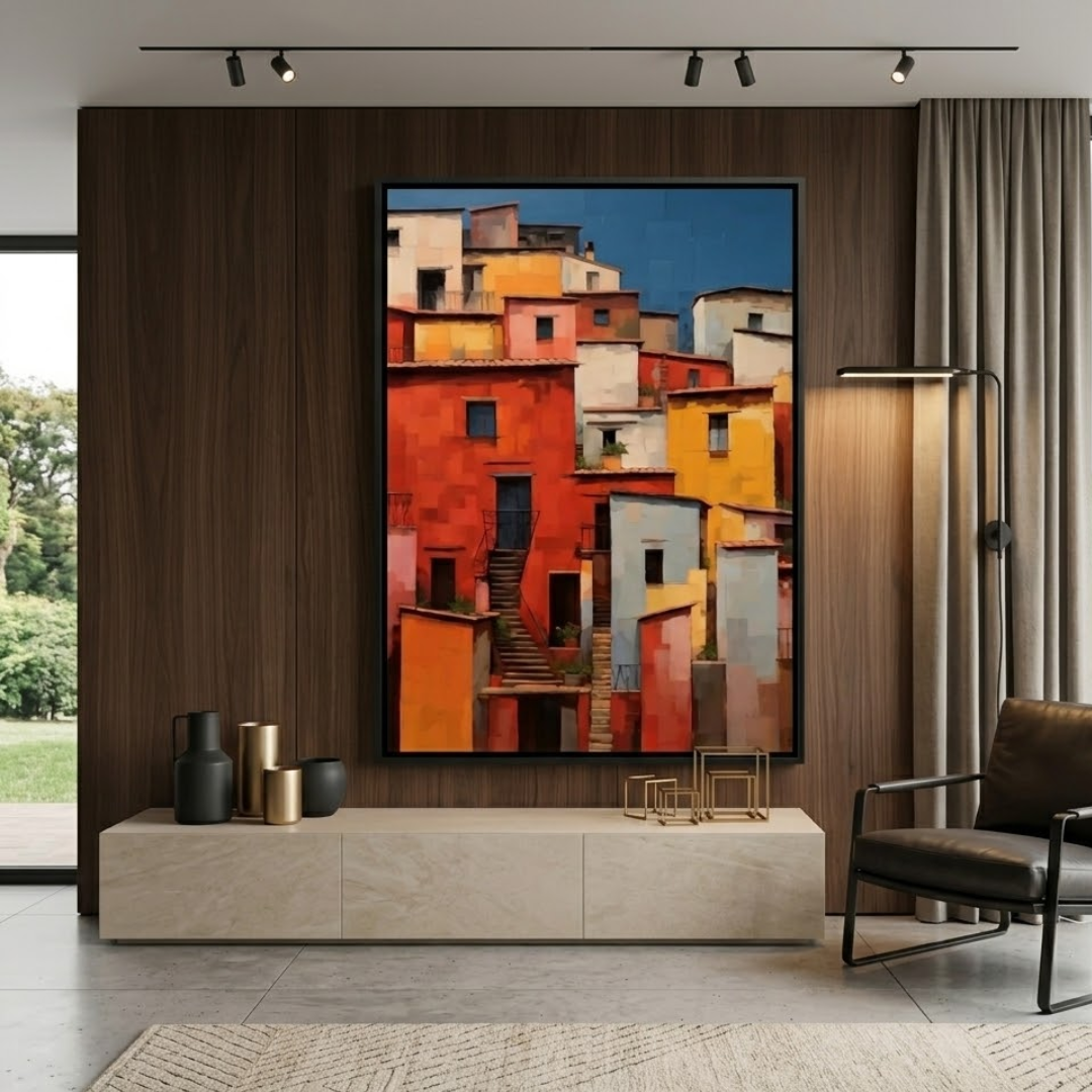 Burano Town Houses- Digital Wall Painting