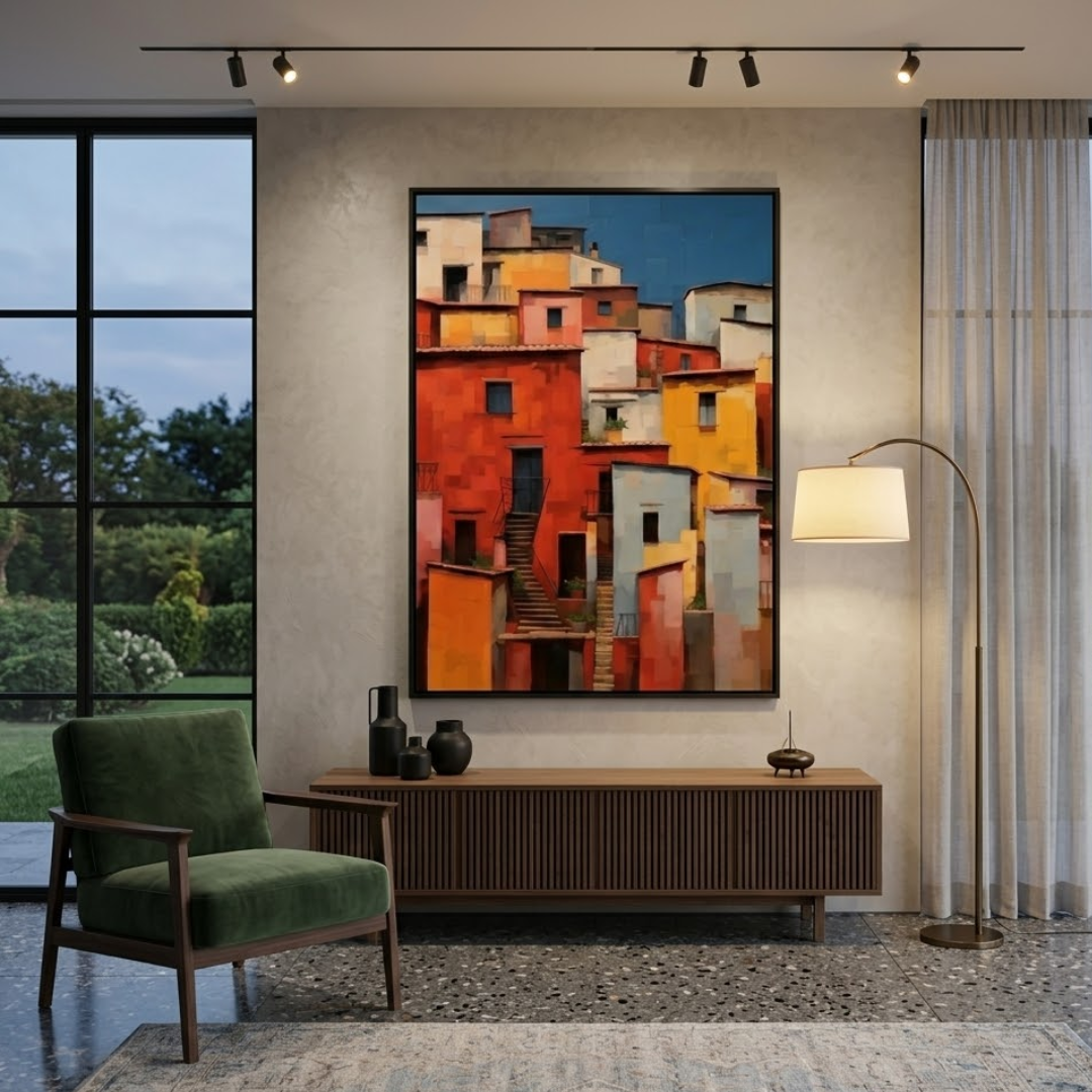 Burano Town Houses- Digital Wall Painting