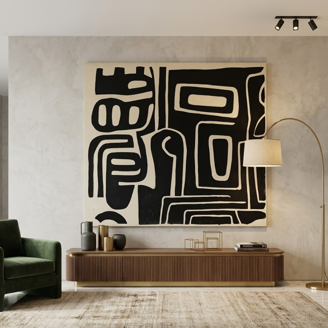 Groovy Abstract Digital Wall Painting