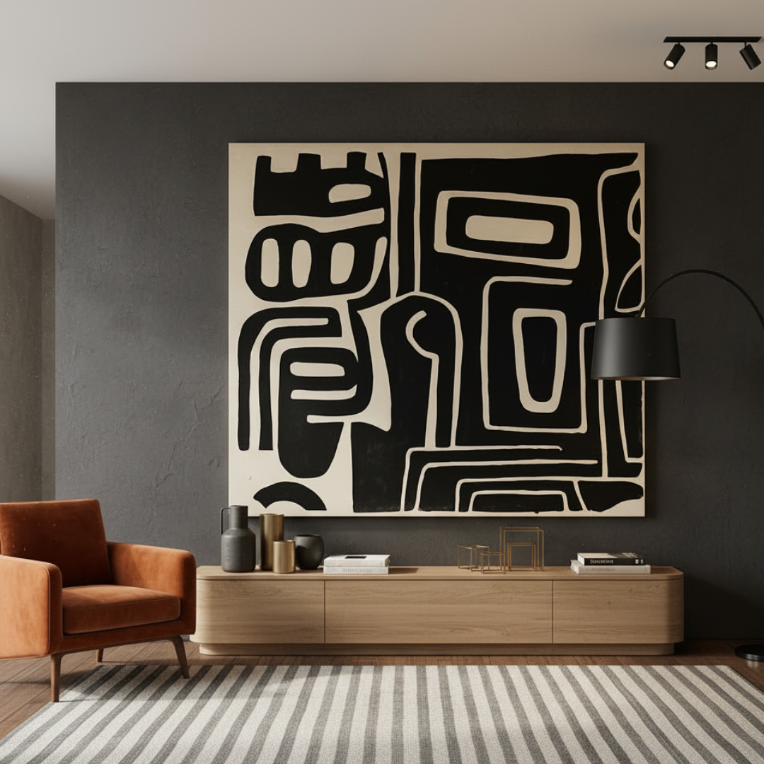 Groovy Abstract Digital Wall Painting