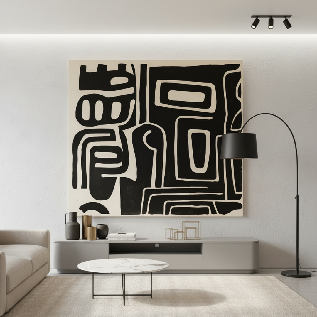 Groovy Abstract Digital Wall Painting