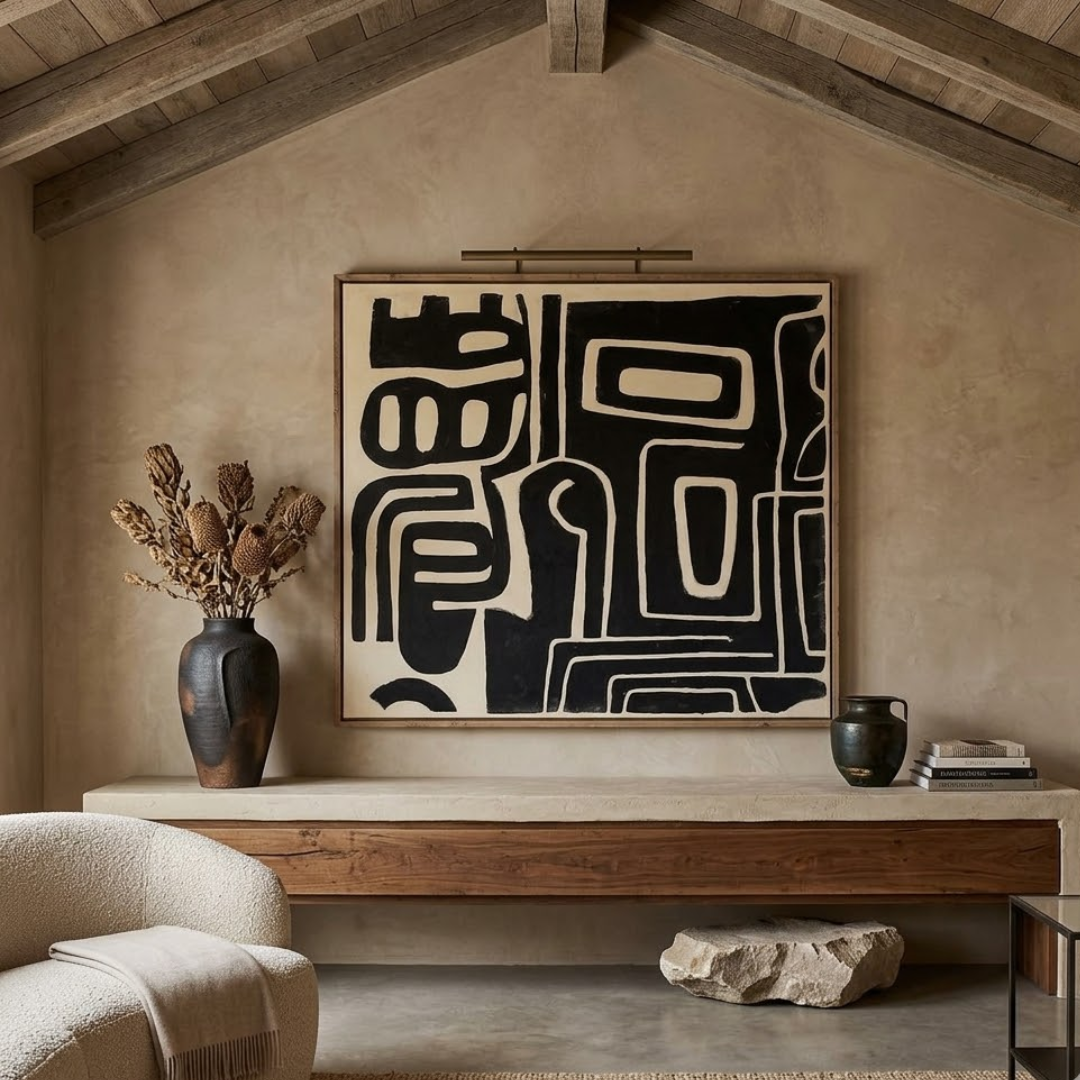Groovy Abstract Digital Wall Painting