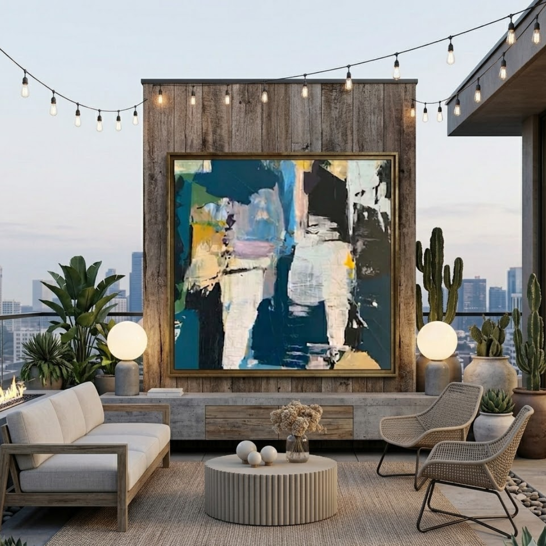 Prismatic Pulse Handmade & Digital Wall Painting