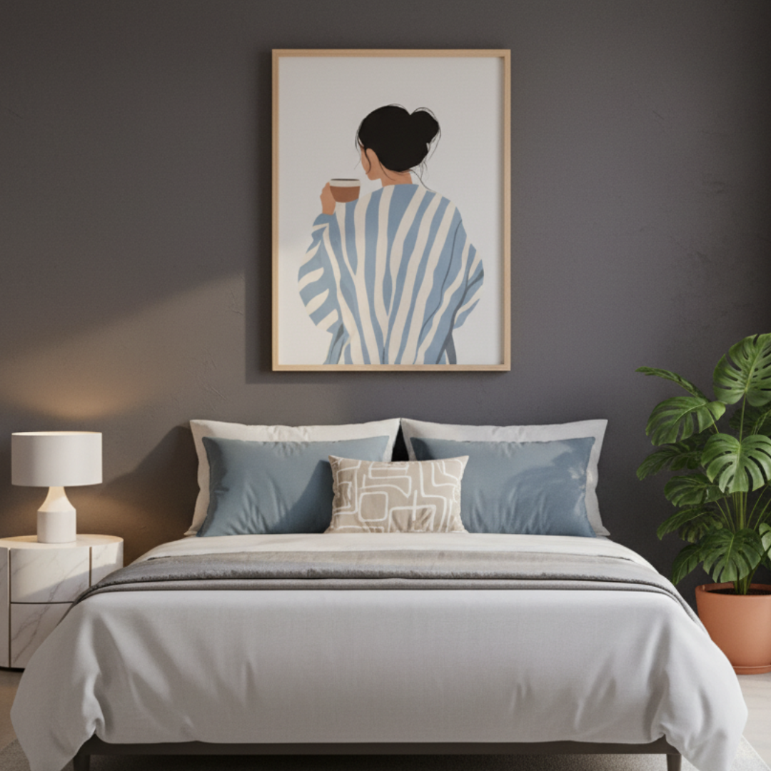 Abstract Woman Morning Coffee Frame