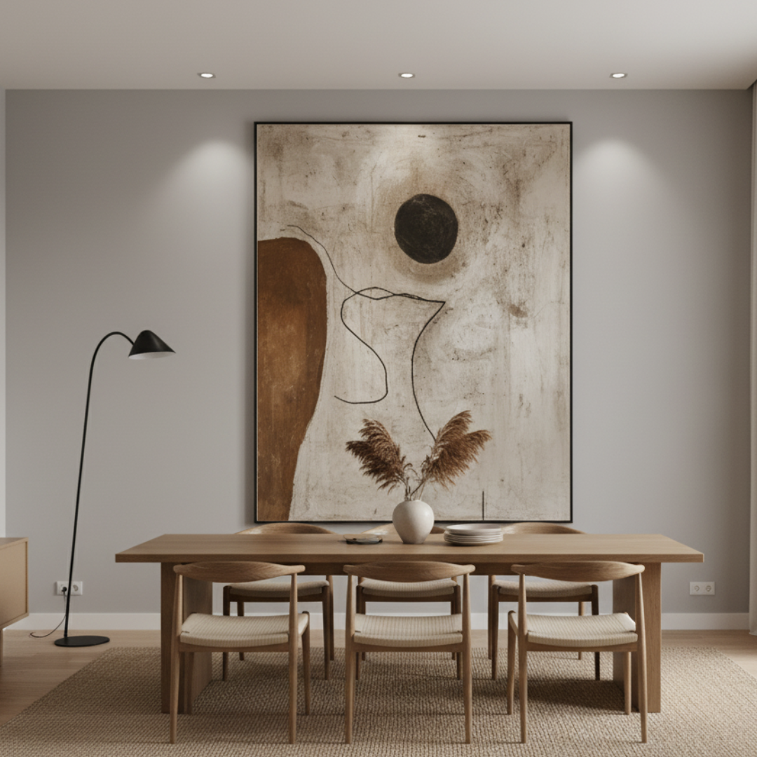 Brown Wabi Sabi Handmade & Digital Wall Painting