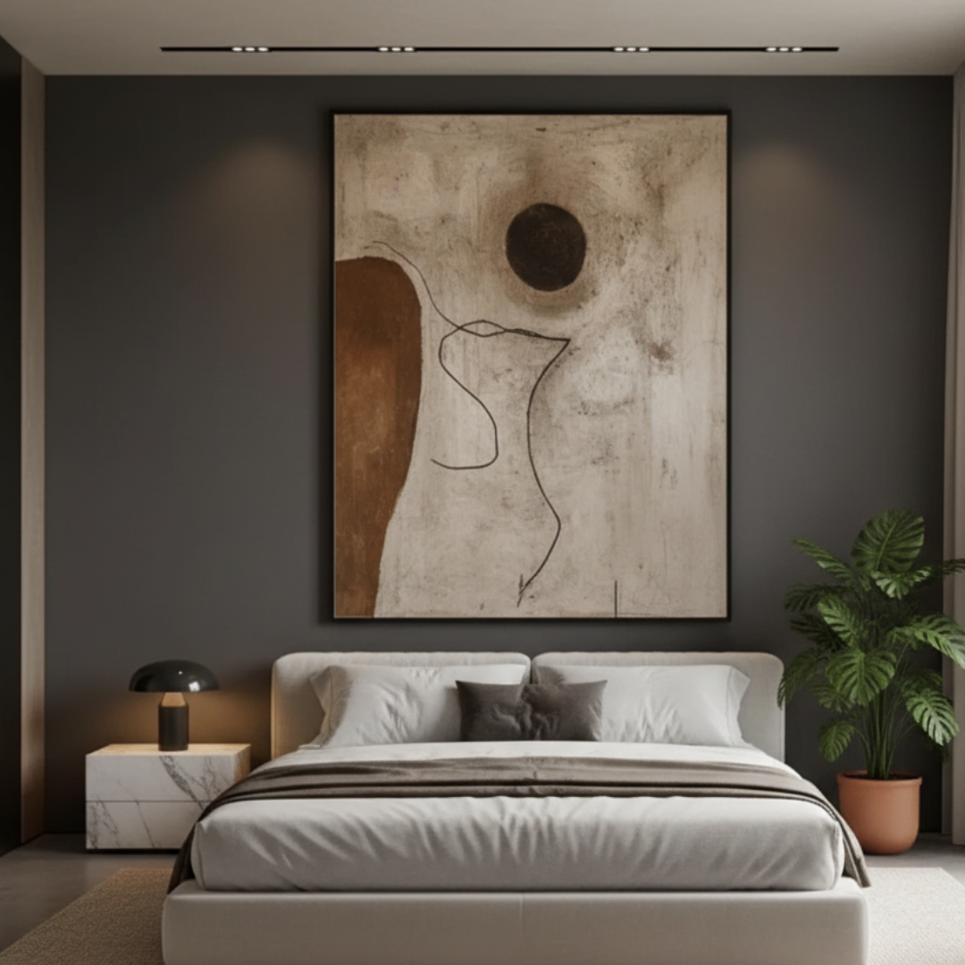 Brown Wabi Sabi Handmade & Digital Wall Painting