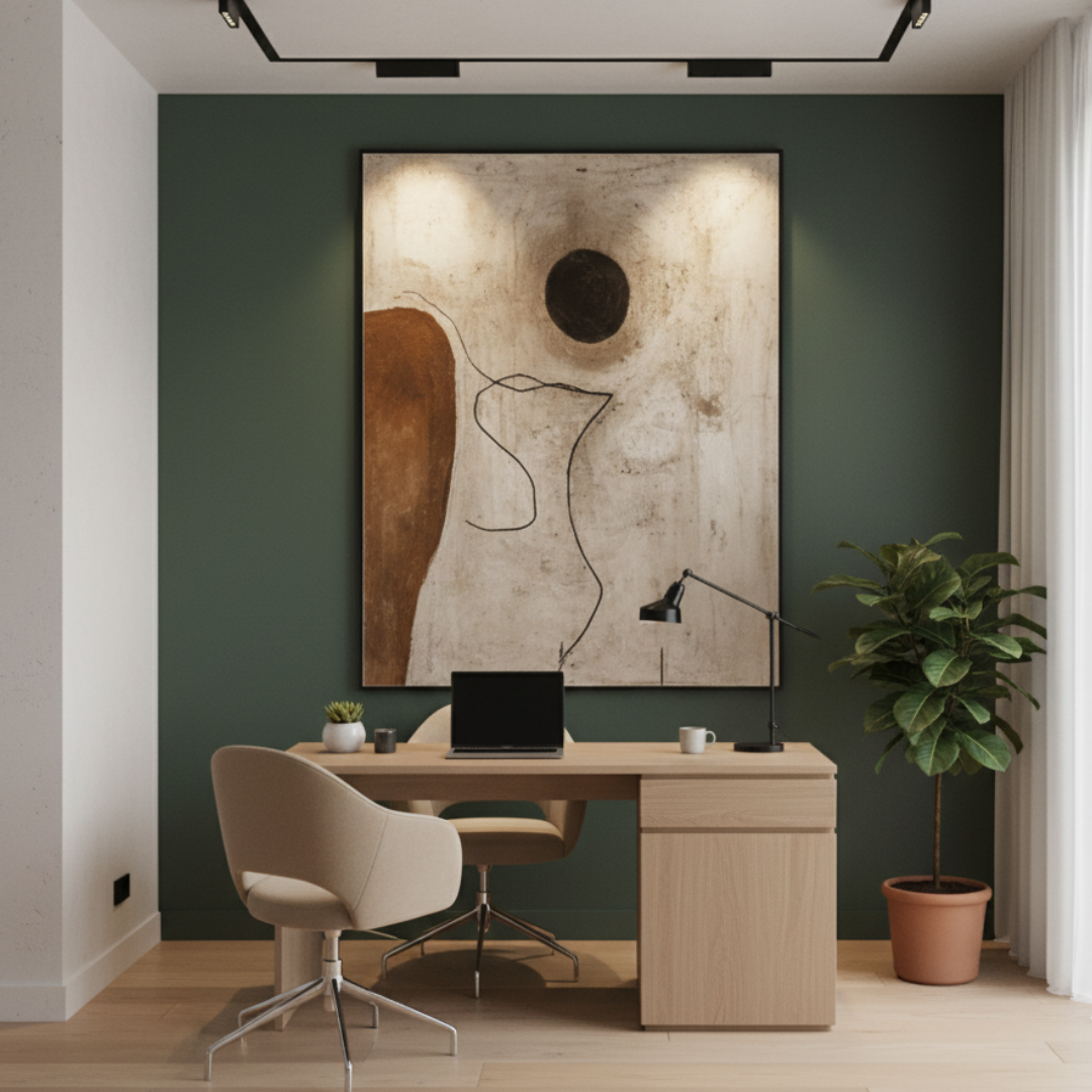 Brown Wabi Sabi Handmade & Digital Wall Painting
