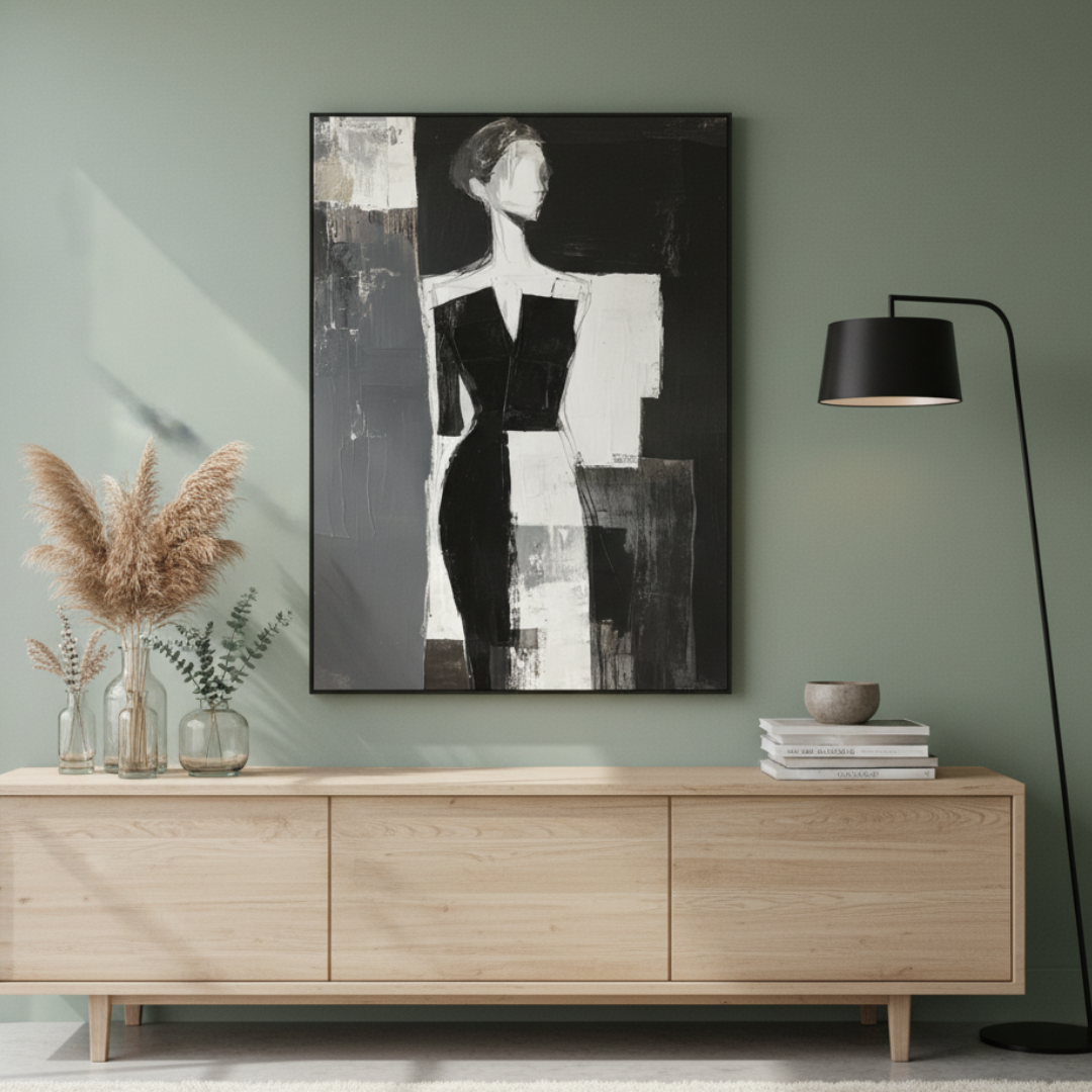 Abstract Muse Silhouette - Handmade Wall Painting