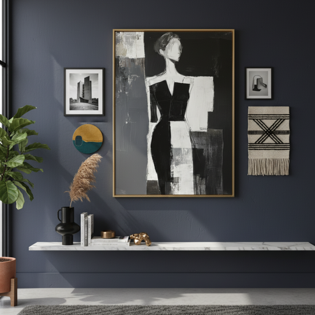 Abstract Muse Silhouette - Handmade Wall Painting