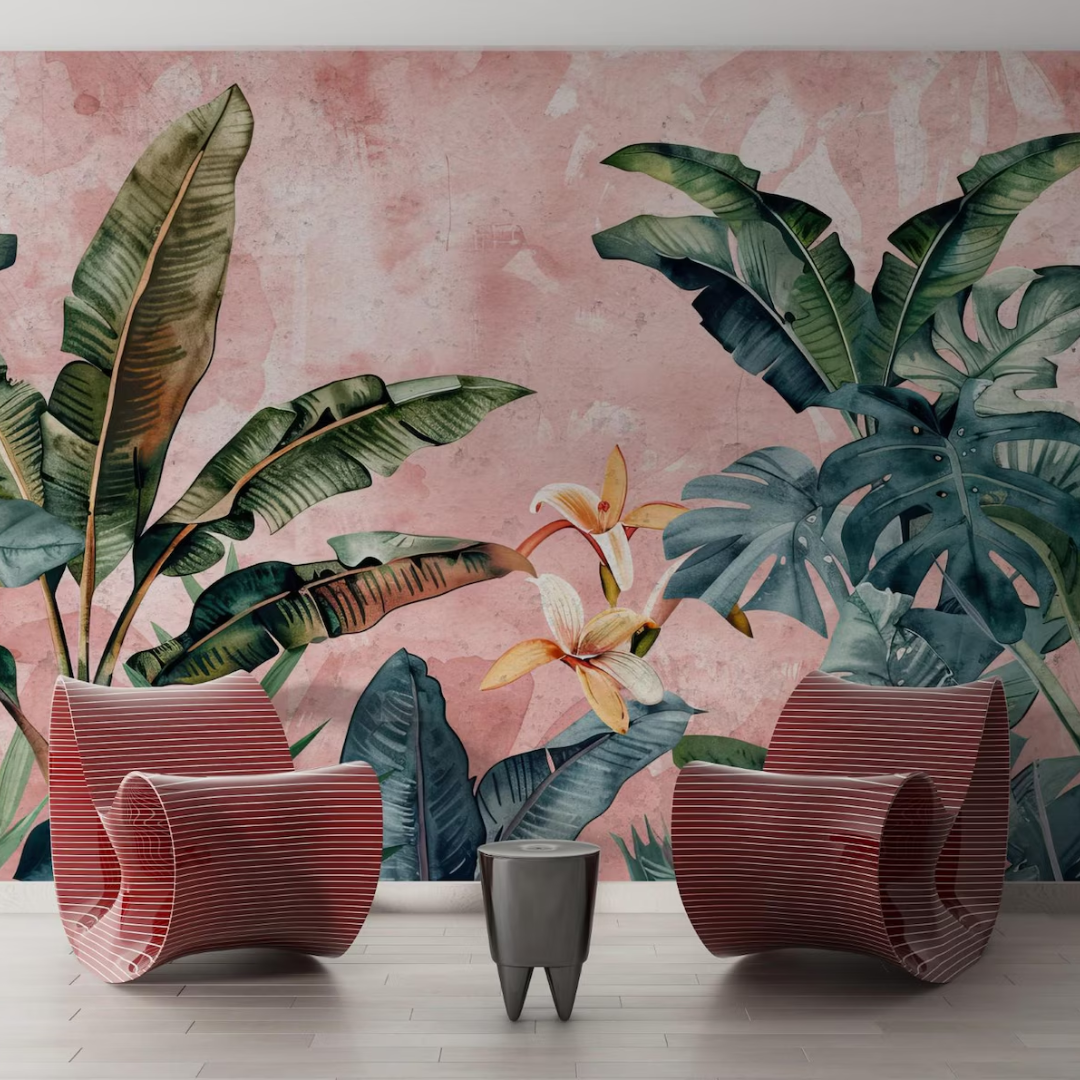 Blush Tropique Botanical Wallpaper