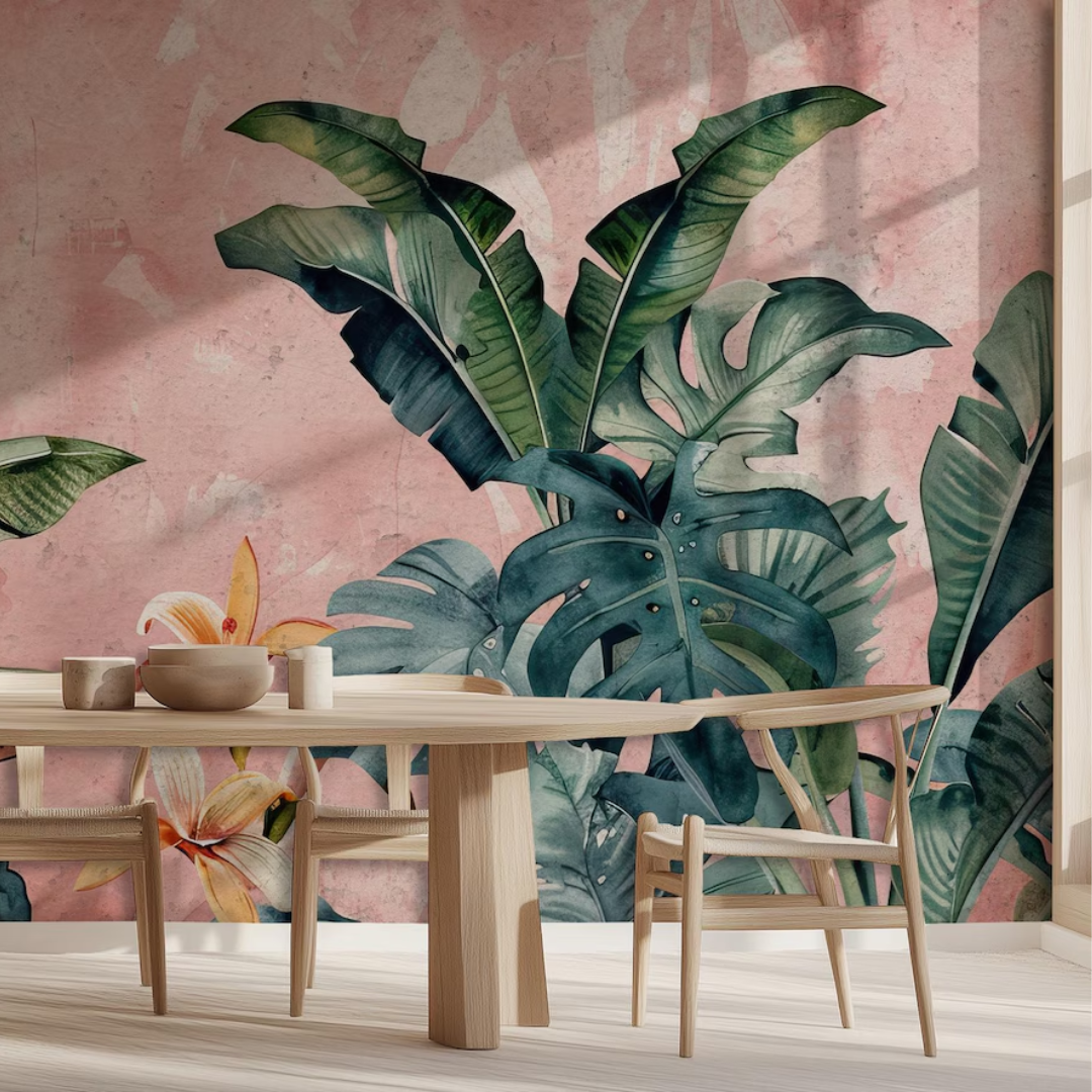 Blush Tropique Botanical Wallpaper