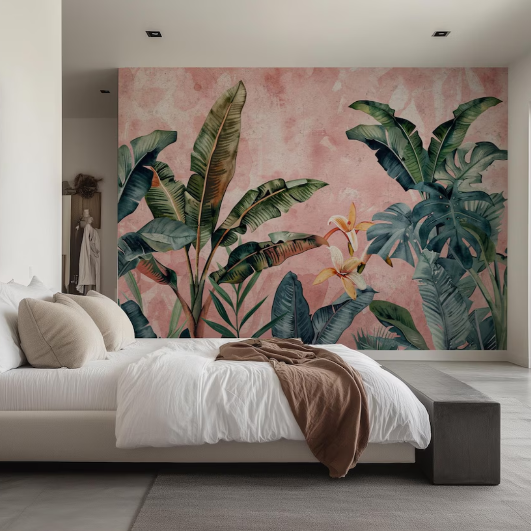 Blush Tropique Botanical Wallpaper