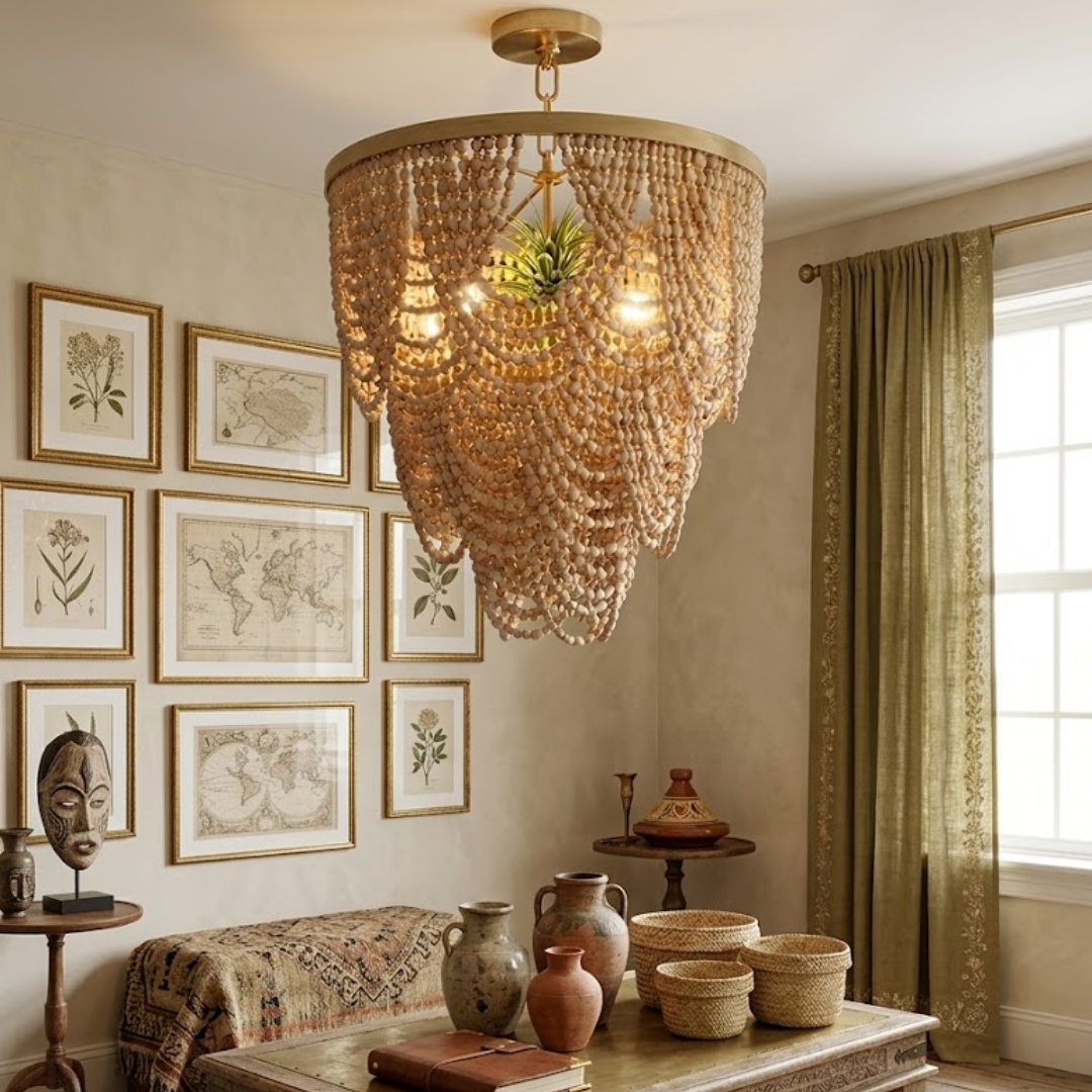 Cascara Beaded Tier Chandelier