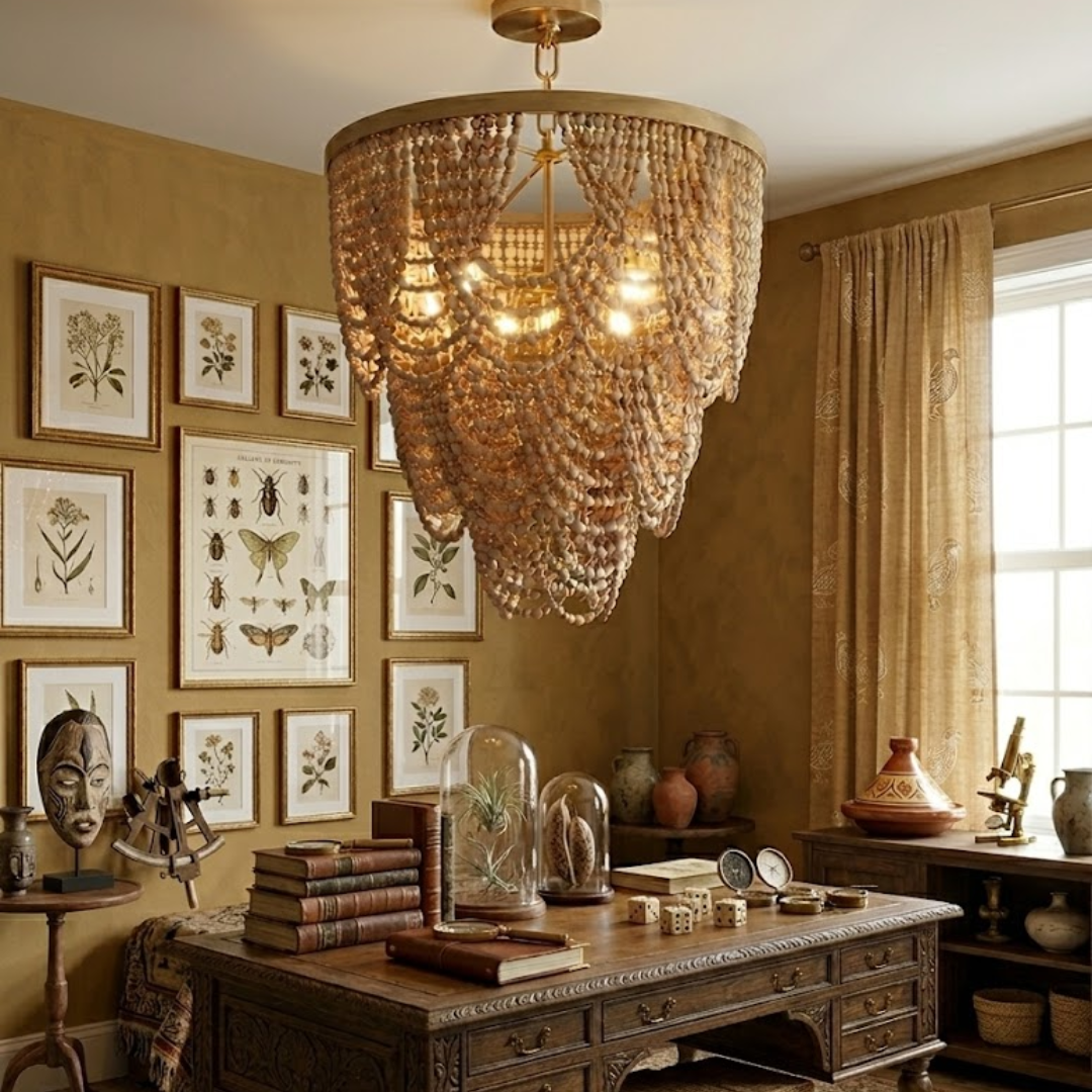Cascara Beaded Tier Chandelier