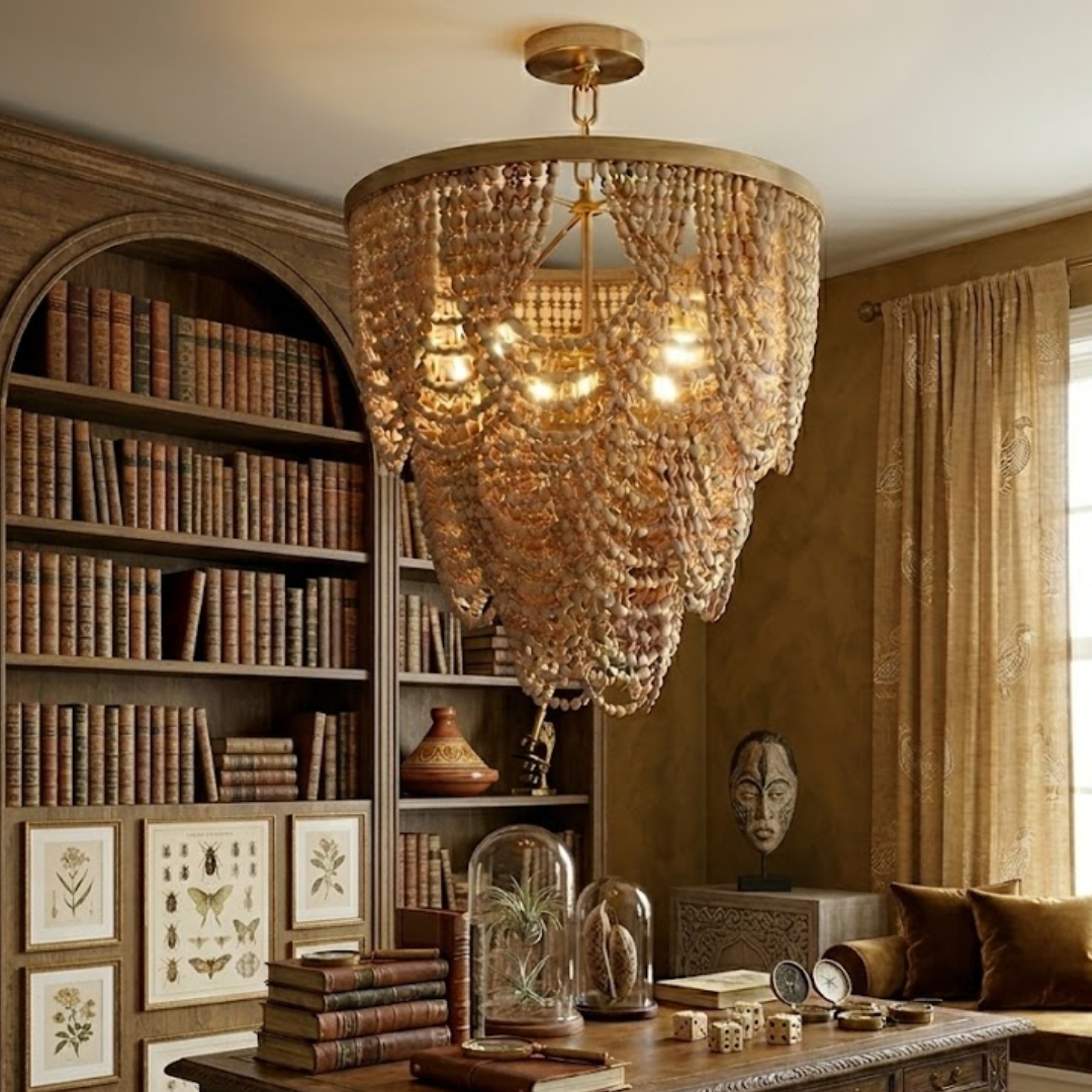 Cascara Beaded Tier Chandelier