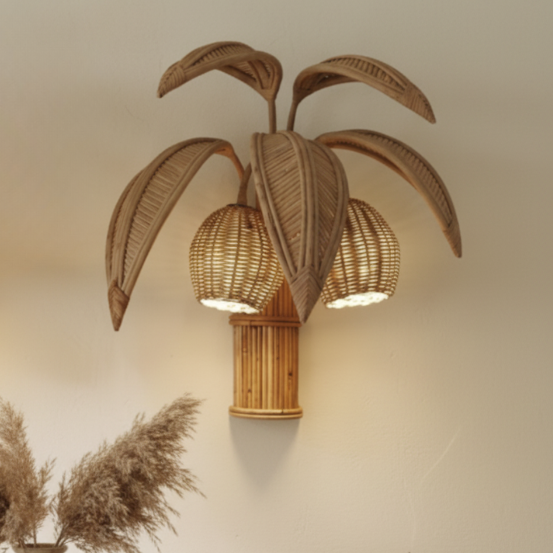 Palm Haven Rattan Sconce