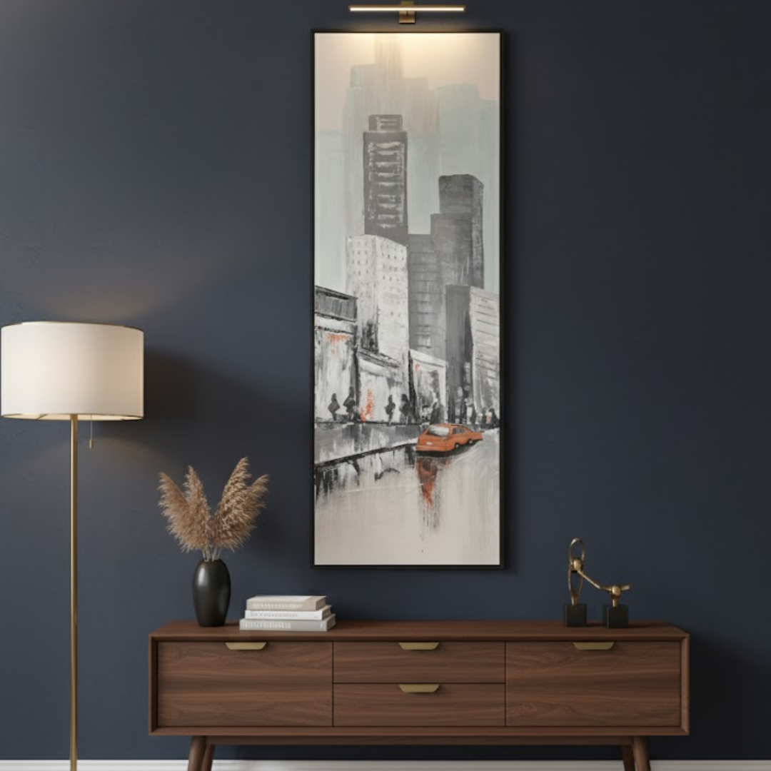 Urban Reverie Cityscape Handmade Textured Wall Painting