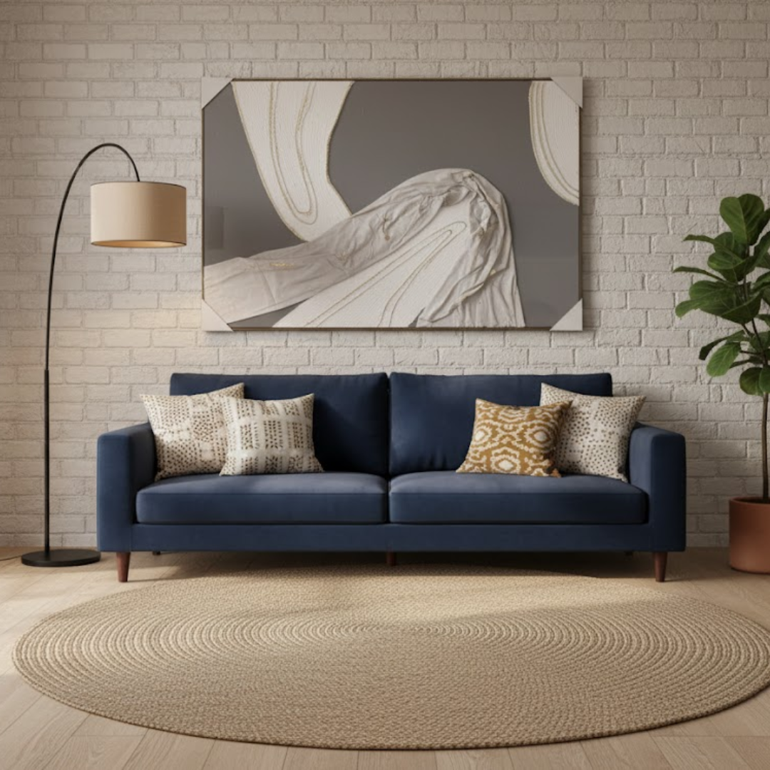 Whispered Currents Handmade 3D Textured Wall Painting