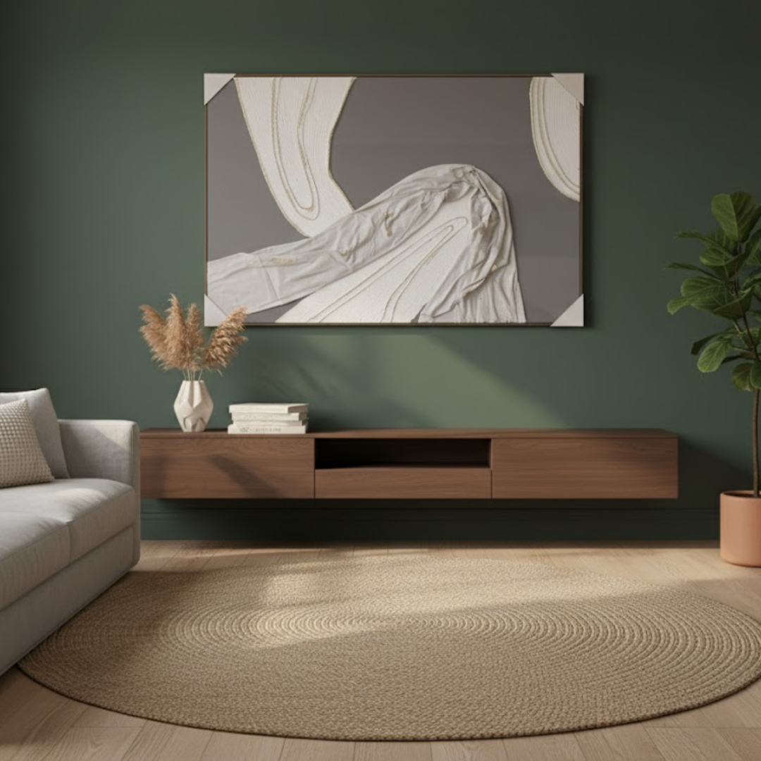 Whispered Currents Handmade 3D Textured Wall Painting