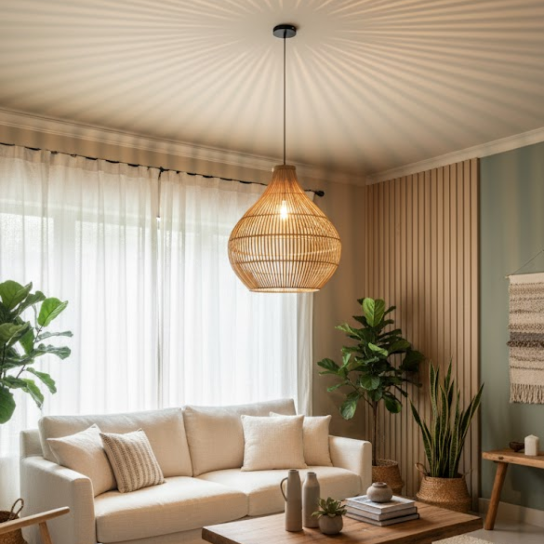 Teardrop Bamboo Pendant Light
