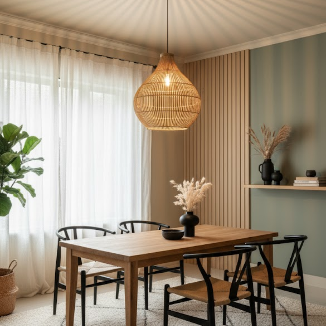 Teardrop Bamboo Pendant Light