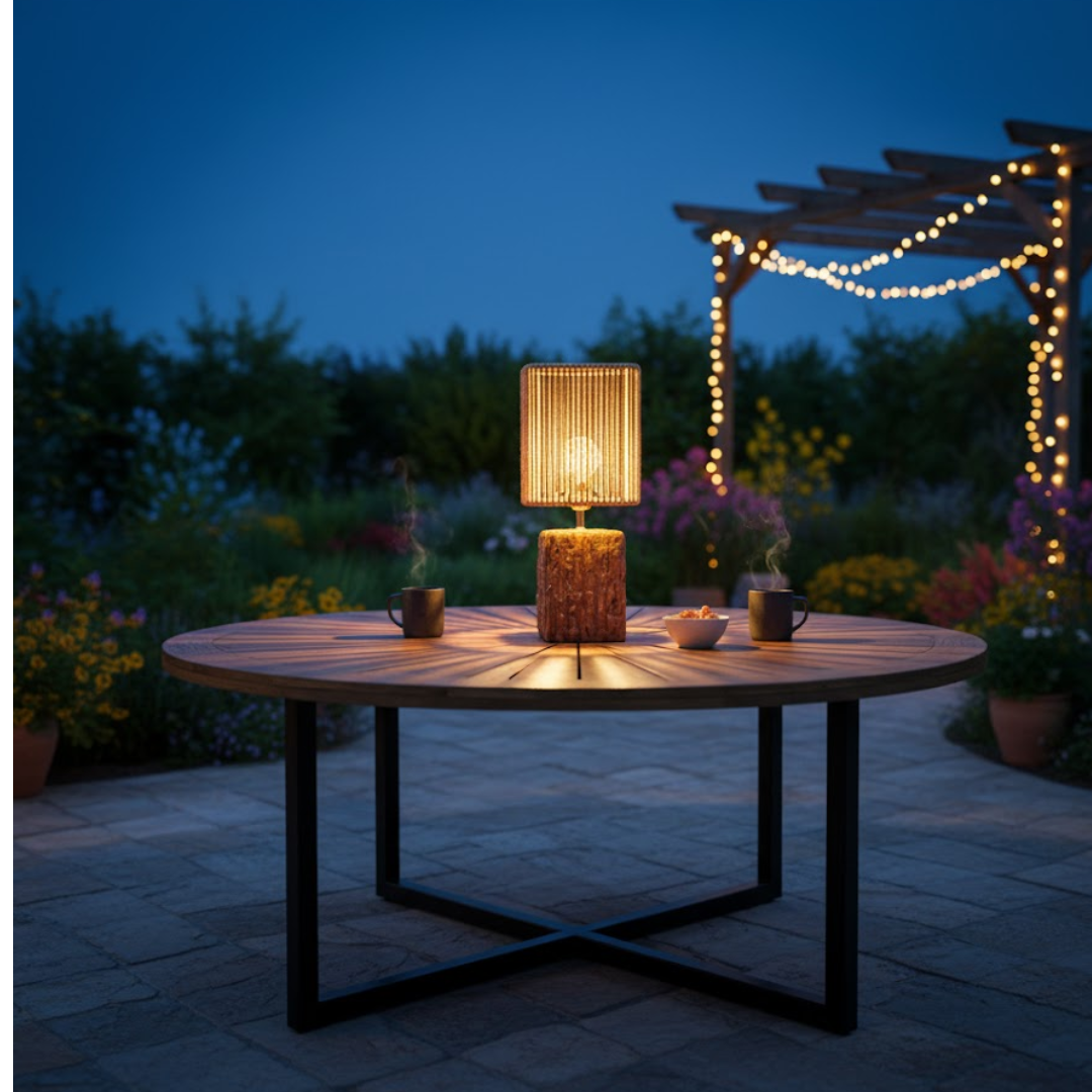 Timber Weave Square Table Lamp