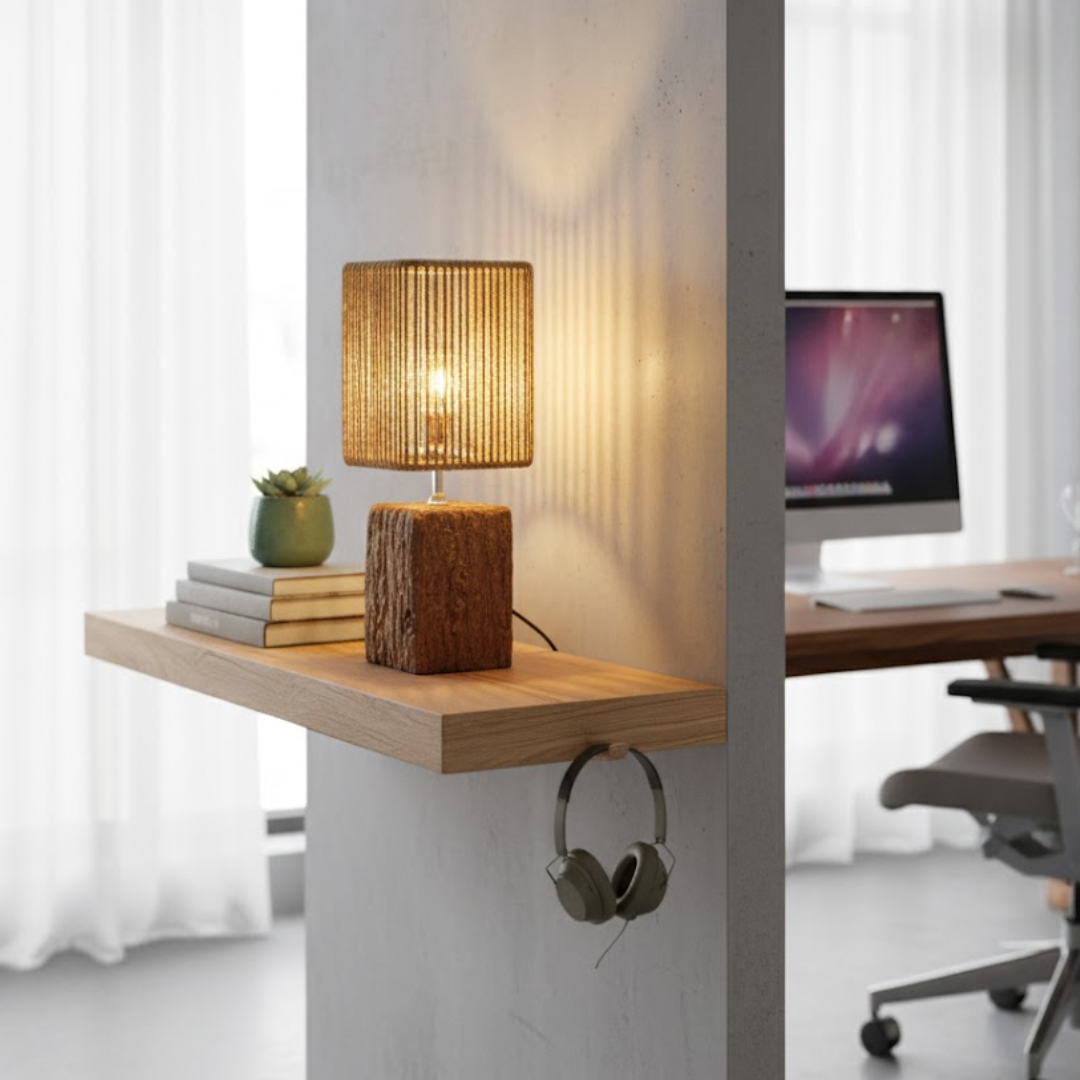 Timber Weave Square Table Lamp