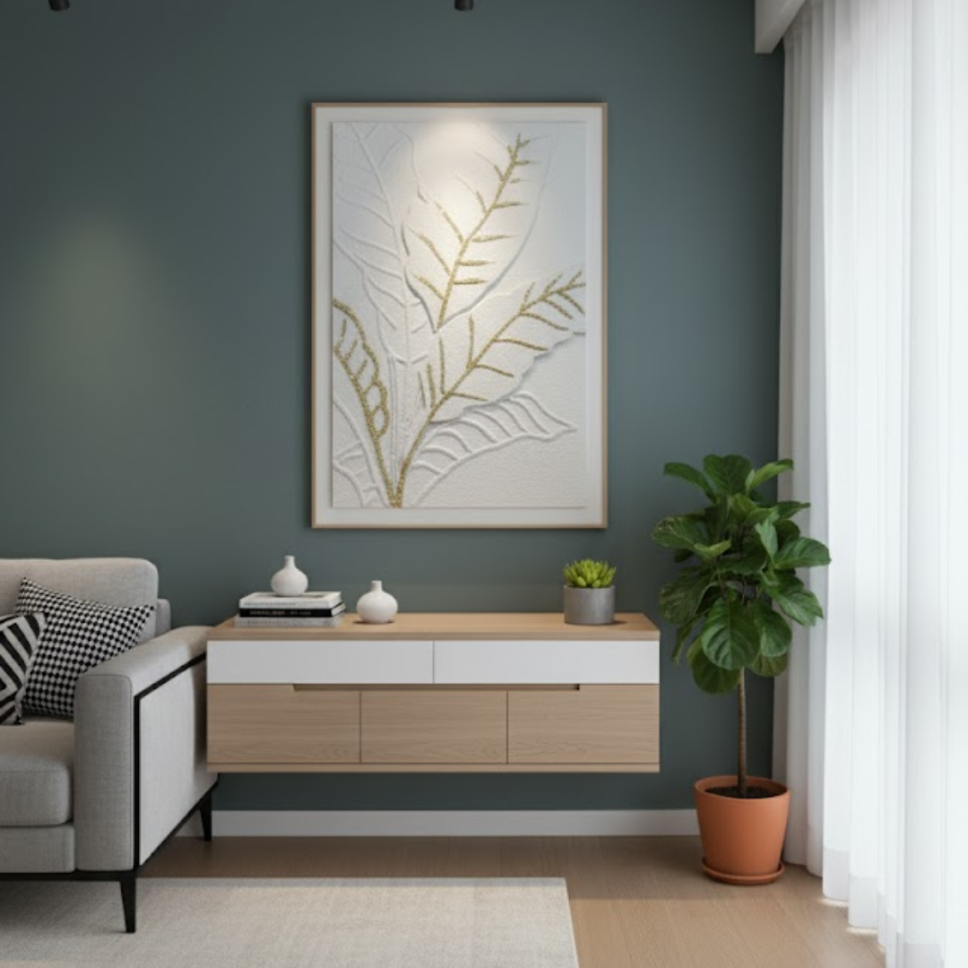 Aurelia Botanical Handmade 3D Textured Wall Painting