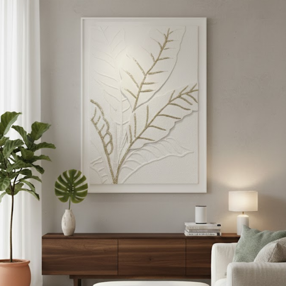 Aurelia Botanical Handmade 3D Textured Wall Painting
