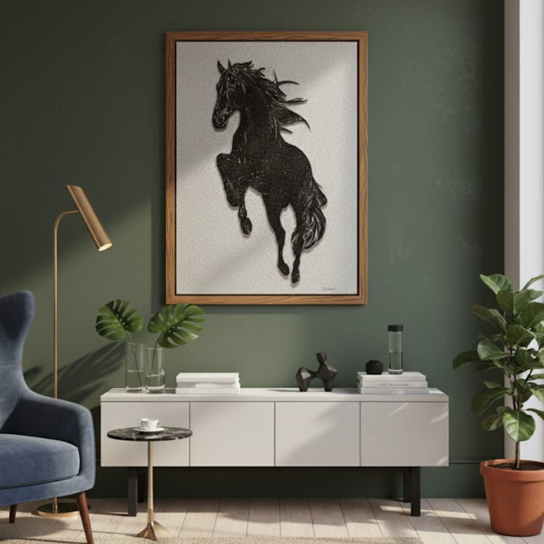 Majestic Horse Handmade 3D Textured Wall Painting