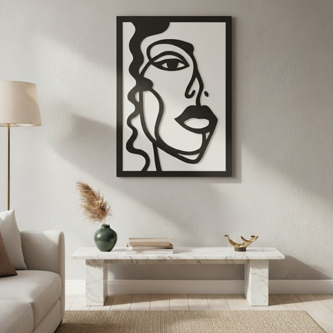 Enigmatic Gaze Handmade 3D Textured Wall Painting