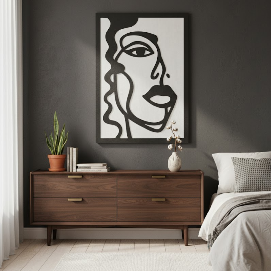 Enigmatic Gaze Handmade 3D Textured Wall Painting