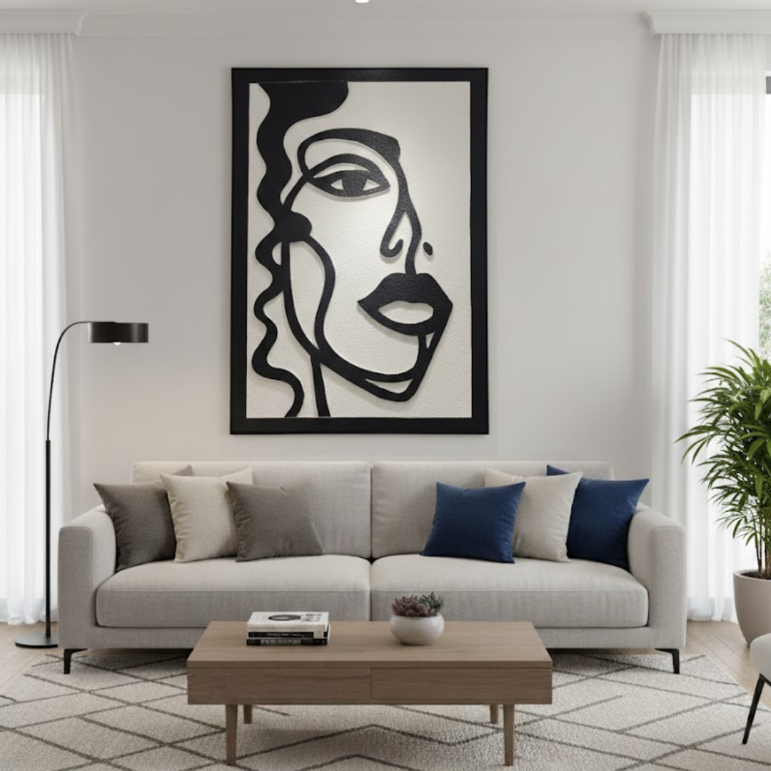 Enigmatic Gaze Handmade 3D Textured Wall Painting