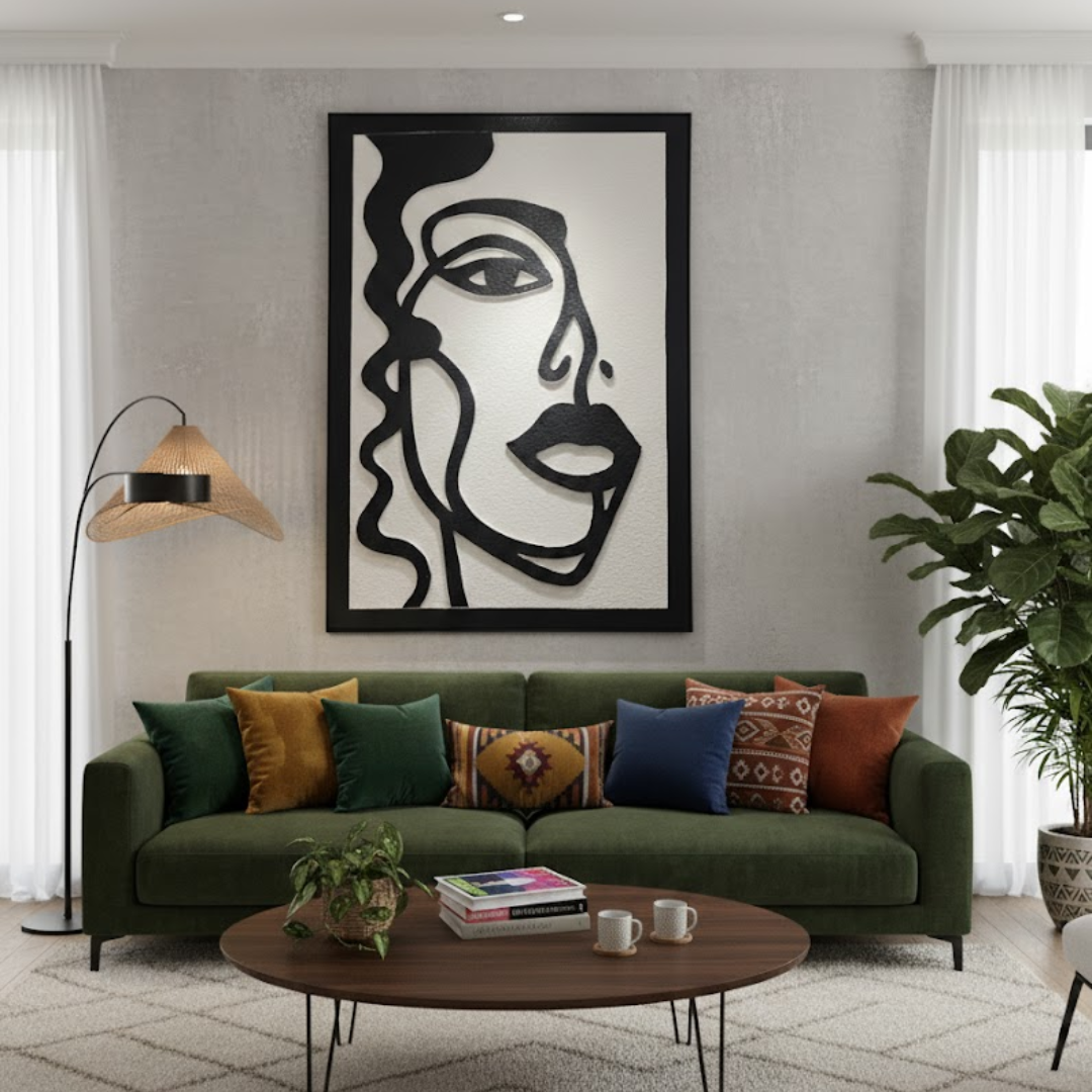 Enigmatic Gaze Handmade 3D Textured Wall Painting