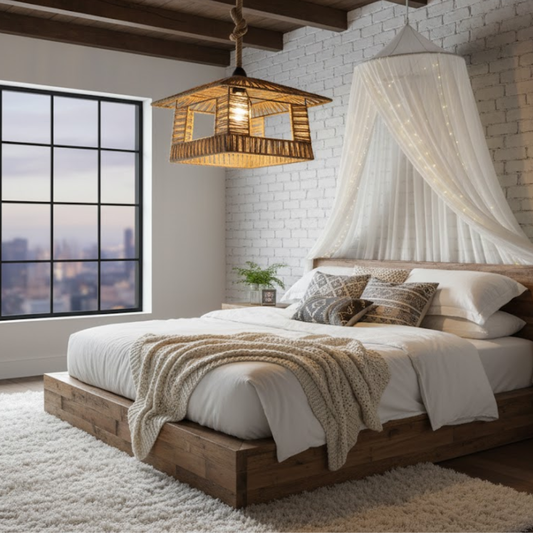 Isla Woven Square Pendant Light