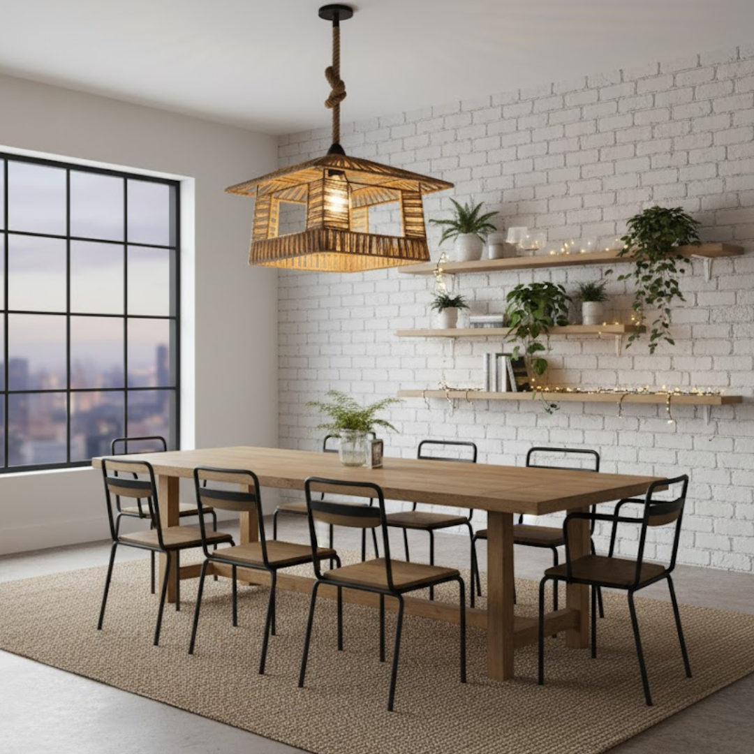 Isla Woven Square Pendant Light