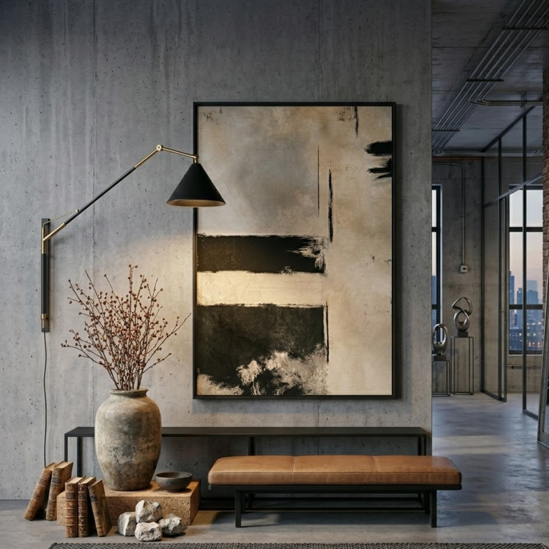 Midnight Ledger Handmade & Digital Wall Painting