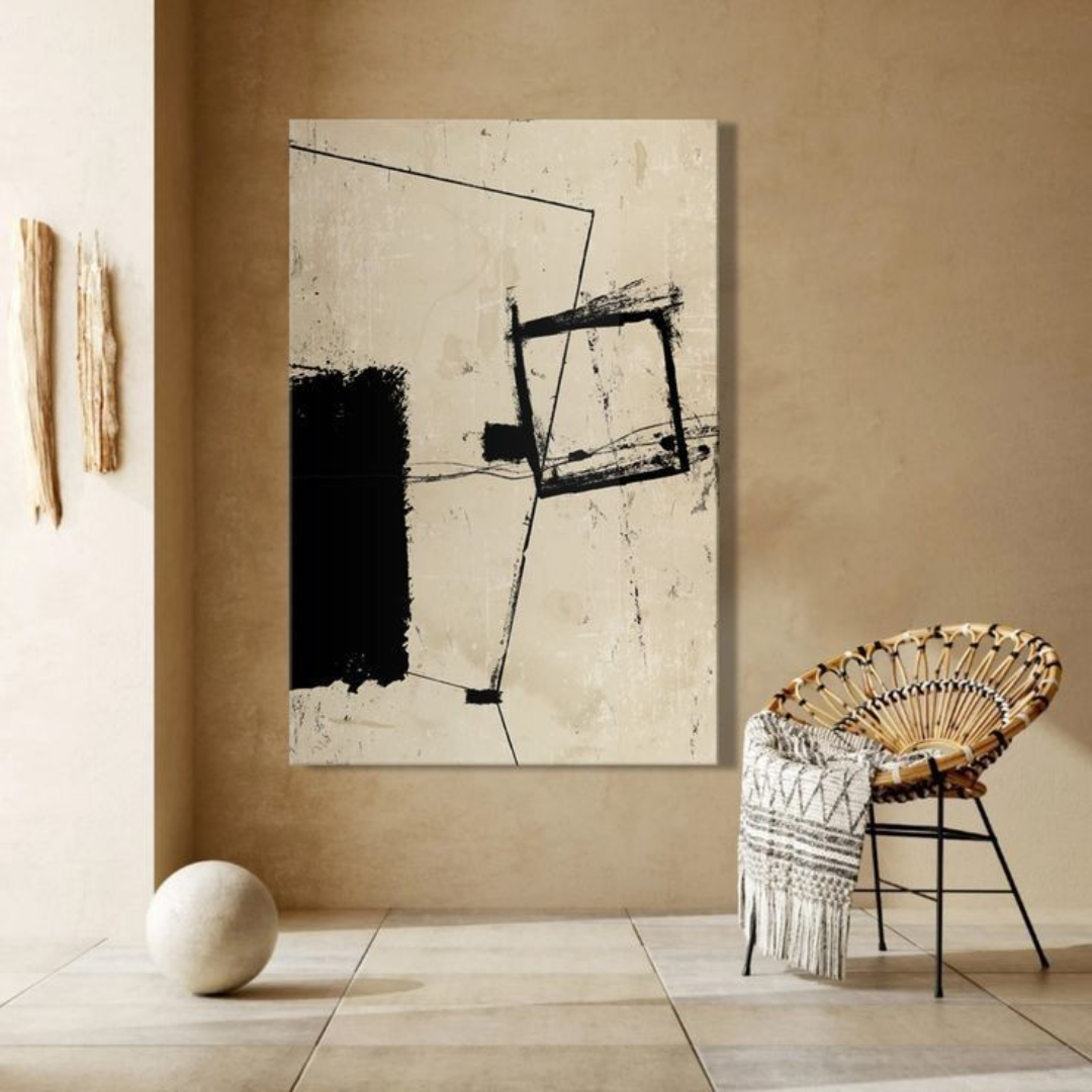 Black Float Handmade & Digital Wall Painting