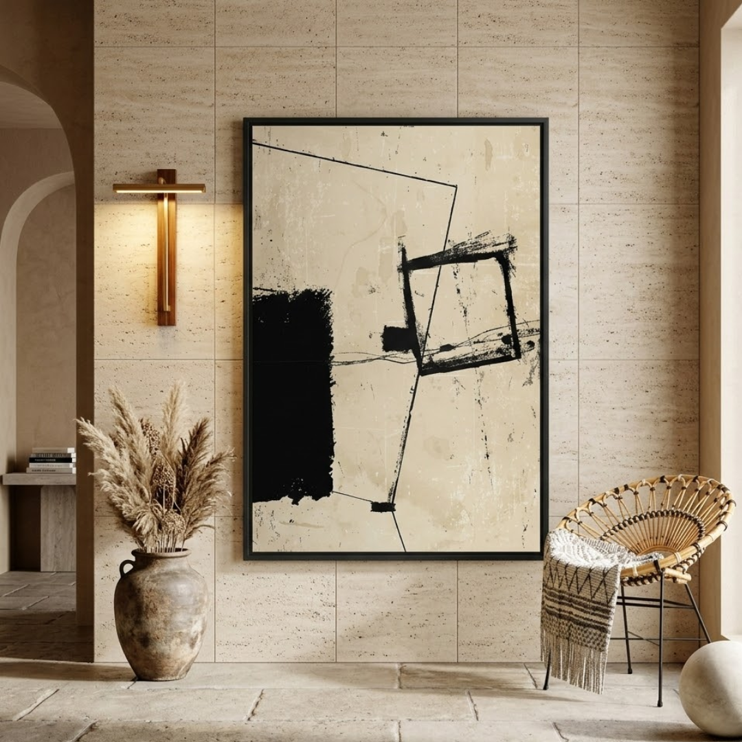 Black Float Handmade & Digital Wall Painting