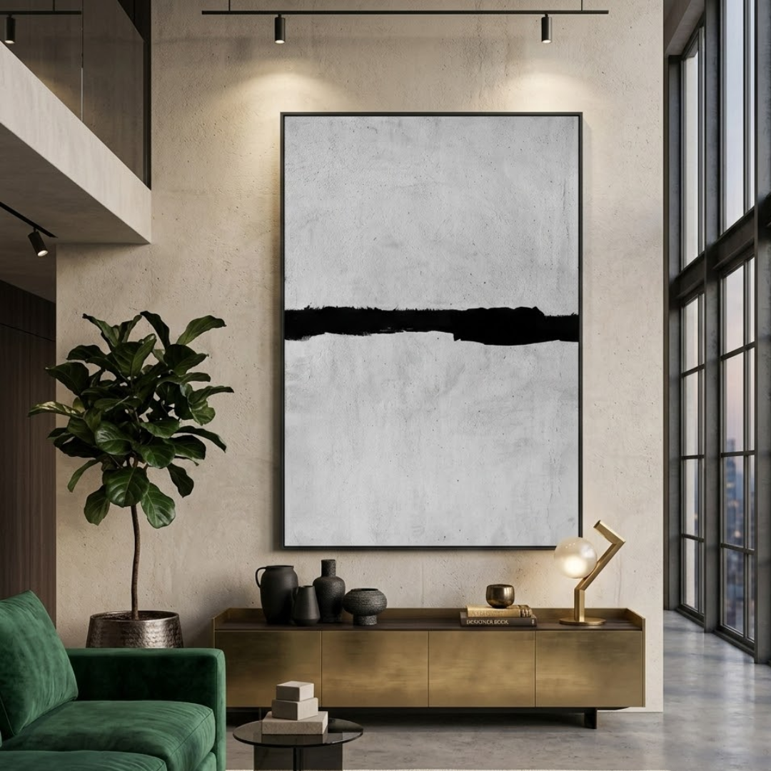 Midnight Divide Handmade & Digital Wall Painting