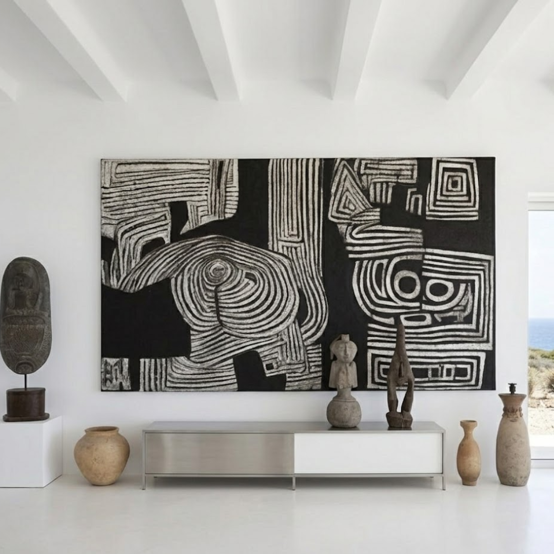 Elemental Form Handmade & Digital Wall Painting