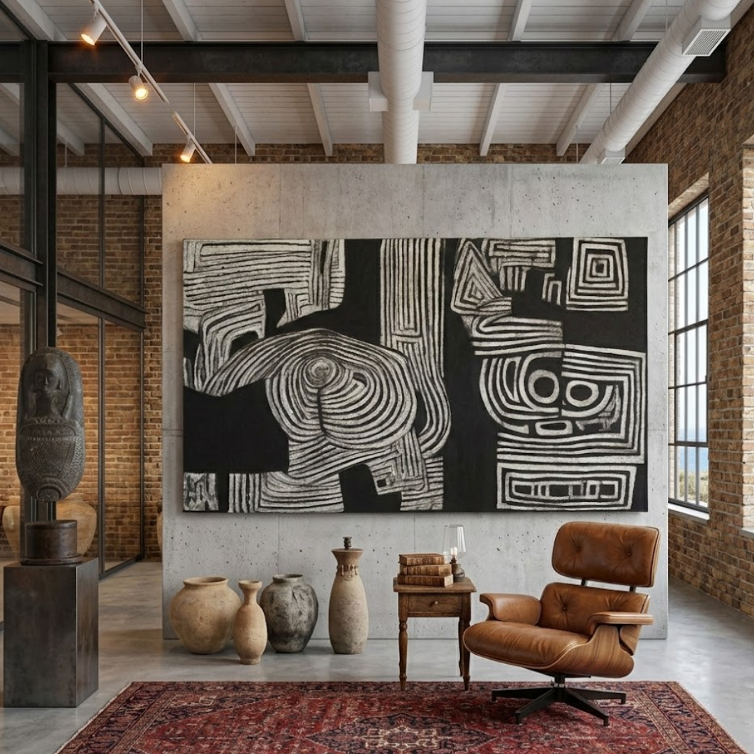 Elemental Form Handmade & Digital Wall Painting
