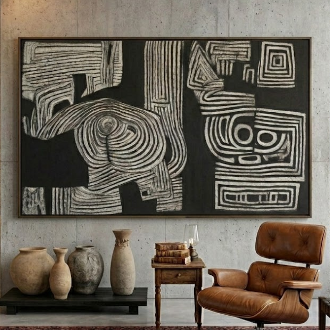 Elemental Form Handmade & Digital Wall Painting