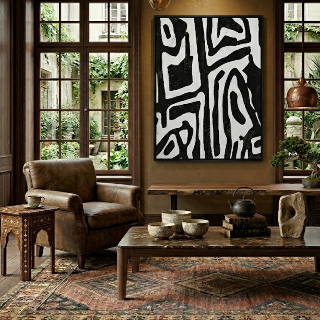 Zebra Abstract Handmade & Digital Wall Painting