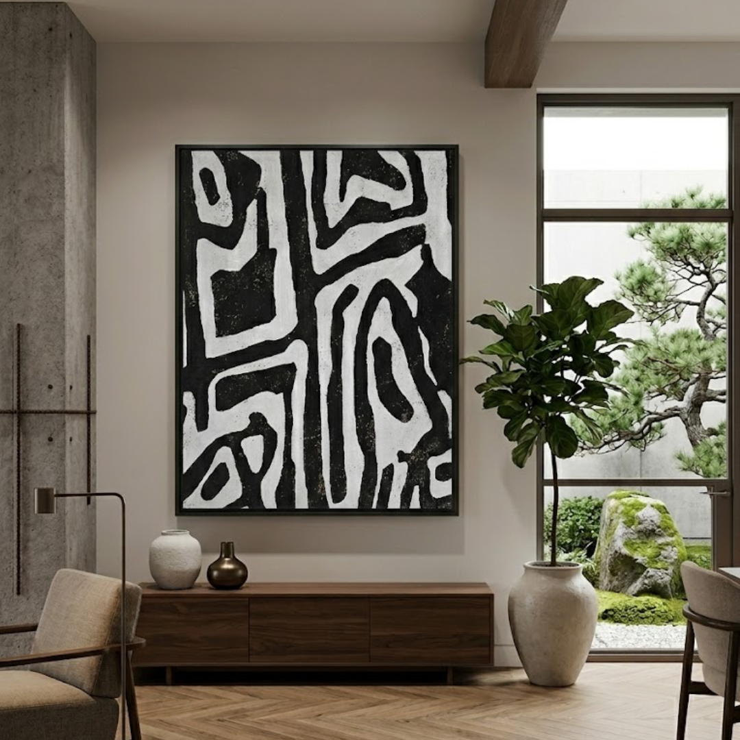 Zebra Abstract Handmade & Digital Wall Painting