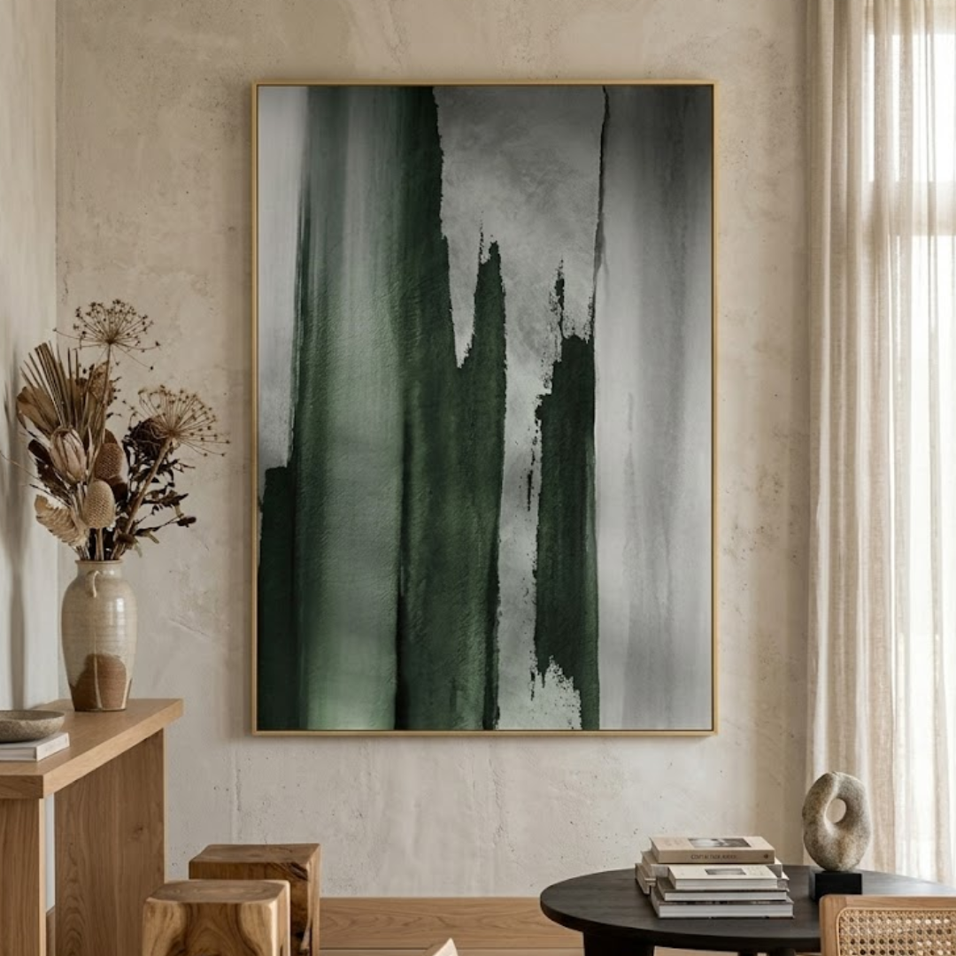 Emerald Rise- Handmade Wall Painting