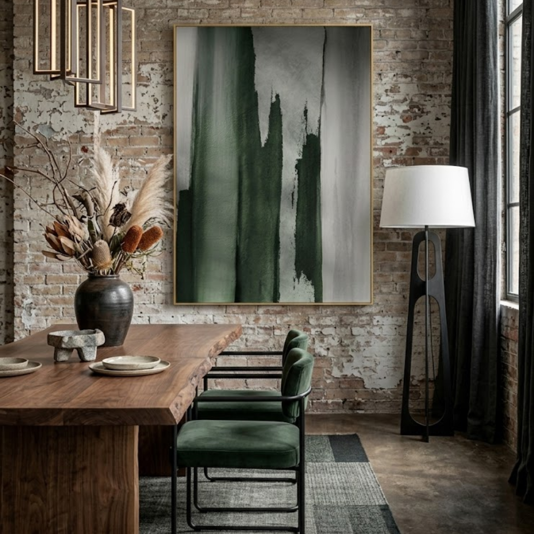 Emerald Rise- Handmade Wall Painting