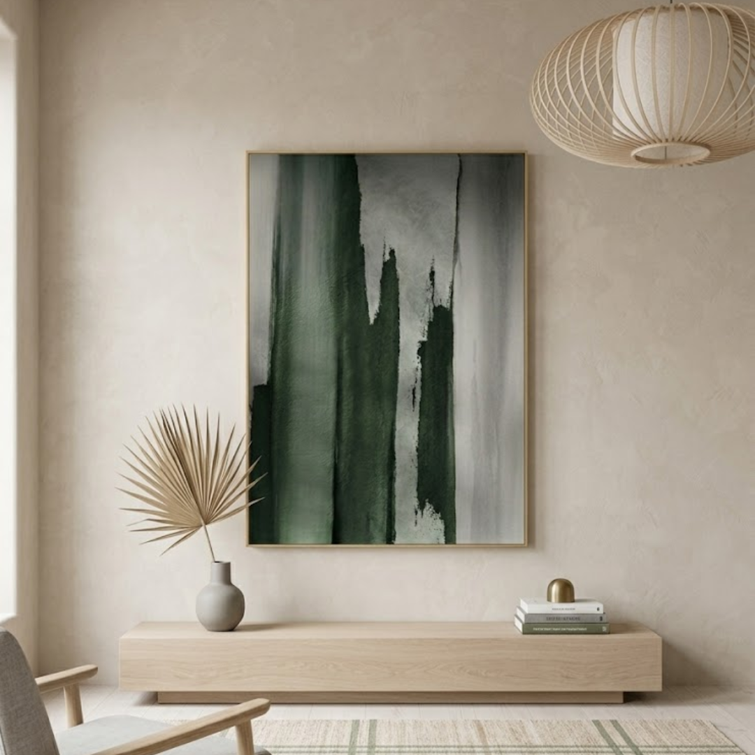 Emerald Rise- Handmade Wall Painting