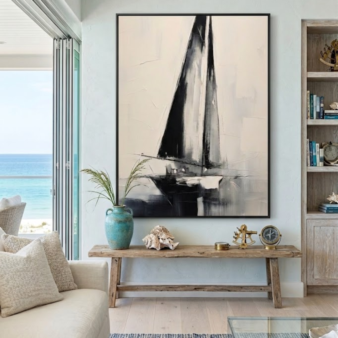 Serene Voyage - Handmade Wall Painting