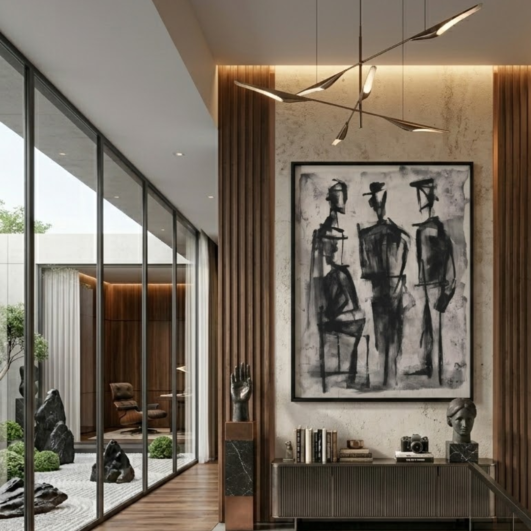 Silent Dialogue Figurative- Handmade Wall Painting